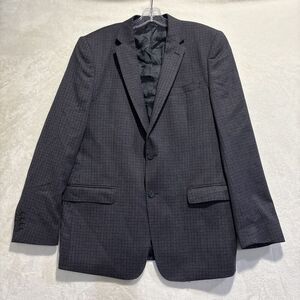 Versace Collection Sport Coat Blazer Jacket Navy Check Size 52 US 42 Virgin Wool